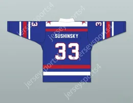 Custom Maxim Sushinsky 33 Ska st.Petersburg Blue Tie Down Hockey Jersey Top Sgened S-M-L-XL-XXL-3XL-4XL-5XL-6XL