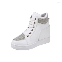 Scarpe eleganti Donne Wearge Calza in gomma con tacco alto tacchi alti alte alte altezza aumentando Creepers Bianco bianco casual