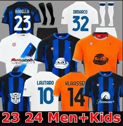 23 24 Maglia Inters Milans Soccer Trikots Lukaku Kid Kit Final MAILLOT DE FOOT DZEKO LAUTARO 2023 2024 IM MAGLIE FOODLAY HIRTRAINGES JAHR JEGENDE SPOME 666 666