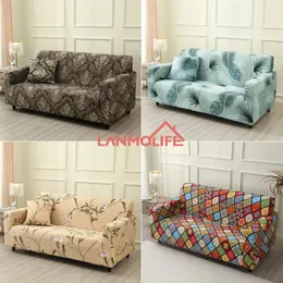 Stuhlabdeckungen Lanmolife Stretch Sofa Cover universell gedruckter Slipcover Loveseat Couch mit 1pc Kissenbezug