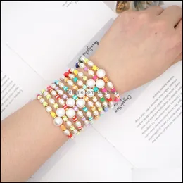 Perlenstränge Regenbogenarmband Geschenk für Mädchen Perlen Armbänder Frauen Boho Freundschaft Farbe Drop Lieferung Schmuck Dhunj