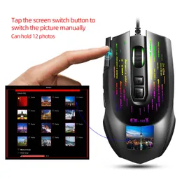 HXSJ J500 Wired Gaming Mouse 10000 DPI Optical Sensor RGB RGB Backbeleuchtung Fotoeinstellung Makroprogrammierung für PC Gamer Office Home Home