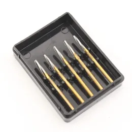 5pcs/box歯科用bursタングステンカーバイドドリルトリミング仕上げ1.6mm fg高速ハンドピースクリニックラボ21mm 25mm 28mm