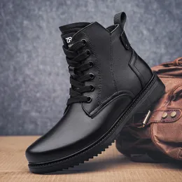 Botas de negocios retro para hombre, botines de combate de Vaquero italiano, Zapatos de Cuero Genuino, Marca de Lujo, Novedad de Invierno, 2024