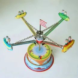 Винтовые игрушки Интересные серии взрослых серии Retro Style Toy Metal Tin Tin Talisman Park Вращение плоских ветерных механических часов игрушки Digital Gift S245245