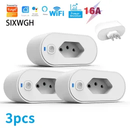 SEIWGH TUYA WiFi Socket Adattador de Soquete Inteligente 16A SUPERTE Smart Life App Control Alexa Google Controle Vioce