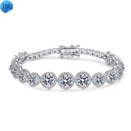 Labor geschaffen Diamant -Tennisarmband Silber D VVS1 Schmuckgeschenke für Frauen Mädchen 10cttw Gemstone Moissanite Kettenarmbänder Männer Männer