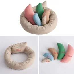 6 PCs/set Baby PO Shoot Wheat Donut Posing Props Pillows Baby Ring Born Pograph Props Basket Filller Fotografia 240522