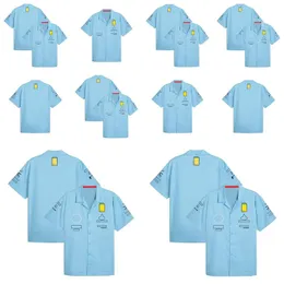 MOTORCYCLY APARELHO F1 2024 Camisa de mangas curtas da equipe FormA 1 Edição Especial Uniformes Oficial Camisas Homens Menas de Trabalho Verão Blue Jersey T Otfxk
