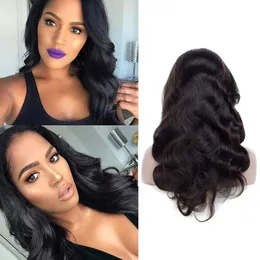 Peruwiańskie ludzkie włosy naturalne kolorowe fala koronkowe przednie peruki Virgin Hair Body Wave Peruki z włosami dla dzieci 14-32 cala Nwopk