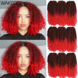 Wakego Marlybob Jerry Curl Spichet Hair Red Grey 27 30 17 Kolory mogą wybrać szydełkowane włosy Marlybob 8 cali dla wszystkich kobiet i dzieci