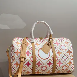 24SS Women Luxurys Designer Totes väskor färgglada läderhandväska blommor shouder crossbody handväskor med original hårdvara handväska 44 cm