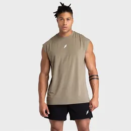Erkekler Gevşek Kolsuz Pamuk Gömlek Erkek Nefes Alabilir Spor Fanilek Koşu Yelek Singlet Mens Fitness Gym Tepk Tops 240520