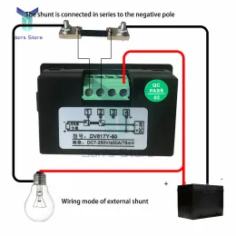 3桁のLCDディスプレイデジタル電圧計量計アマミーDC 7-250V 1A 5A 50A 100A 200A LCDボルトアンプパネル電圧テスターインスツルメンツ