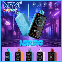 Oryginalne Puff 18000 MRVI Arting 18k Puffs Geek Parbon Puls Wyjeżdżalne Vapes z wyświetlaczem ekranu LED 600 mAh Bateria 26 ml wózki Vaper cztery tryby ogrzewania