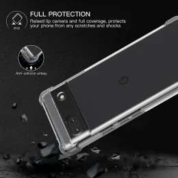 Przypadek dla Google Pixel 8 7 6 Pro Pixel 5 4A 4 3A 3 XL Crystal Clear Shockproof Bumper Transparent TPU Slim Fit Elastyczna pokrywa