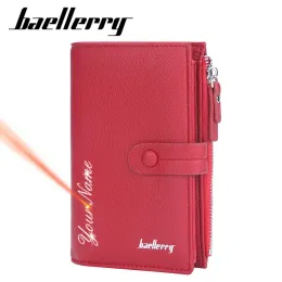 Baellerry Women Wallets Name Customized Top -Qualität 15 Kartenhalter Klassische Weibchen Geldbörse Reißverschluss Brieftasche für Mädchen
