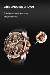 Naviforce Männer sehen Sportmann Wristwatch Top Marke Luxus Gold Military Chronograph Genauer Leder Quarz Männliches Uhr Geschenk 8020