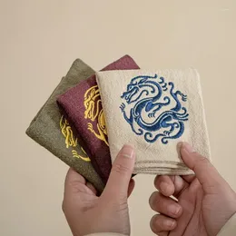 Tovaglioli da tè drago drago ricamato in cotone piatti di piatti in stile cinese cerimonia pianta colorazione che serve accessori per asciugamani