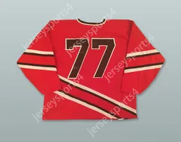 Custom Red Army 77 Red Hockey Jersey Top Cucite S-M-L-XL-XXL-3XL-4XL-5XL-6XL