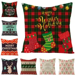 Pillow Green Series Linen Christmas Case Explosion Home Furning Sofá cintura