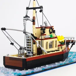 BZB MOC Die Orca Jaws Ship Series Bausteine ​​Fischerboot Model DIY Assembly Ziegel Spielzeug Erwachsene Kinder Geburtstag Bestes Geschenke