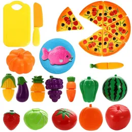 Kitchens Play Food 10 pieces/batch of childrens pretend role-playing house toys cutting fruits plastic vegetable food kitchen baby classic education d240527