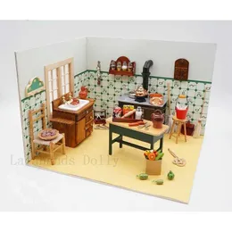 Cozinhas Jogue comida 44 peças/conjunto DIY Vários modelos de cozinha de madeira de boneca usados para Doll House Kitchen Furniture Decoration Acessórios D240525