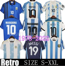 1994 Argentina Retro piłka nożna Maradona 1978 1986 1998 1994 1996 2000 2001 2006 2010 Kempes Riquelme Higuain Kun Aguero Caniggia Aimar Football koszulki