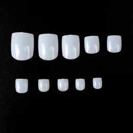 100st Square False Toe Nails Natural White Clear Full Cover Artificial Fake Toenail Akryl Foot Nail Art Tips Manicure Tools