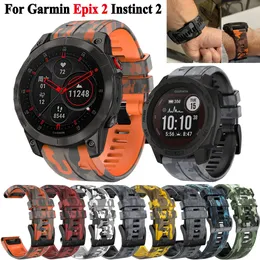 Garmin Epix Gen 2 Instinct 2 Fenix ​​7X 7 6X 6 Pro 5 5X Plus Bracelets를위한 WatchBand 22mm 26mm Quickfit Silicone Smart Watch Strap