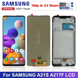 Display LCD da 6,5 '' per Samsung Galaxy A21S A217 A217F/DS Visualizza LCD Visualizza touch Screen Digitazer Assemblaggio