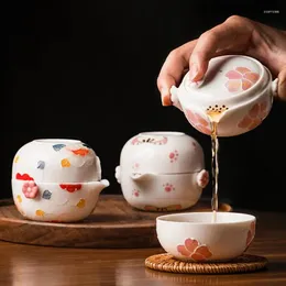 Zestawy herbaciarskie przenośne zbiór herbaty z podróży ceramiczna piękna herbata japońska jednoosobowa na ceremonię