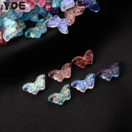 10 шт./Лот блестящий AB Crystal Butterfly Beads Разноцветные стеклянные проставки для бусинок для украшения для ювелирных изделий с серьгами браслета