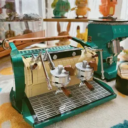 Creative Automatic Double Head Coffee Maker Machine Building Blocks Classic Display Model Bricks Set Gift for Children Children