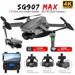 Droni Zll SG907 MAX G RC DRONE Professional 4K HD ESC CAMERA 5G FPV WiFi con volo universale a 3 assi per 25 minuti Telescope Quadrangle senza spazzole S24525