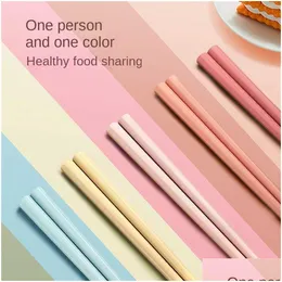 Flatware Sets New The Color Is Exclusive For One Person And Chopstick Alloy Chopsticks Meal More Healthy Simple Not Kitchenware Drop D Dheey