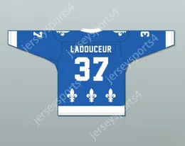 Niestandardowy Roger Ladouceur 37 Le National de Quebec Blue Hockey Jersey-Lance Et Compte Top Sched S-M-L-XL-XXL-3XL-4XL-5XL-6XL