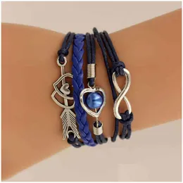 Braccialetti Charm Sumeng Brand in pelle per donne avvolgenti Infinity Love Heart Pearl Friendshi