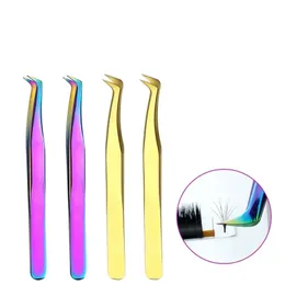 Professional Eyelashes Tweezers For Lashes Extension Nipper Stainless Steel High Precision Eyelash Extension Eyebrow Tweezers