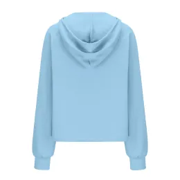 Quarter zip up kobiet bluzy Pół zamek stały pullover z kapturem lapelowe bluzy jesienne stroje ourowe