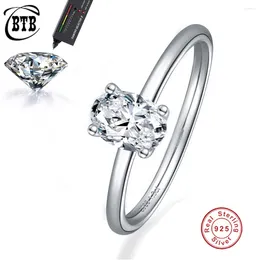 Clusterringe CBTB 925 Sterling Silber 1ct de Farbe Oval Moissanite Diamond Frauen Ring Luxusschmuck Party Hochzeitsgeschenk Großhandel Großhandel