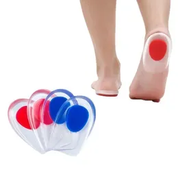 Mjuk silikongelinsulor för häl sporrar smärtlindring fot kudde fot massager vård häl koppar sko kuddar höjd ökar inblickarna
