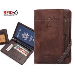 RFID Blockierende Elastizität Band Travel Passport Cover Wallet PU Leder Frauen Karten Hülle Männer Dokument Führerschein Inhaber Inhaber 240523