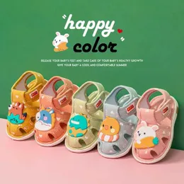 أول أحذية كرتون للأطفال من 0-3 سنة Bibi Sound Toddler Sandals First Walk Spring Autumn Sloy Sele Slide Supplies D240525