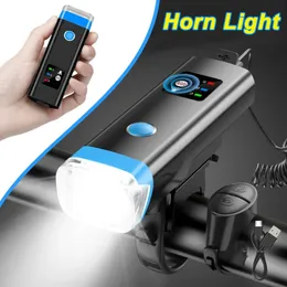 Fahrradlicht mit Hornbike Hornlight USB wiederaufladbare LED -Beleuchtung vordere Taschenlampe für MTB Cycling Lampe Elektrik 240509