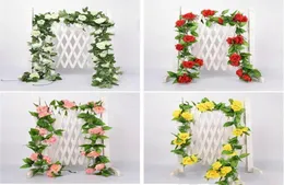 22m yapay çiçek asma sahte ipek gül Ivy çiçek düğün dekorasyonu için yapay sarmaşıklar asılı çelenk ev dekor dhl q66653487