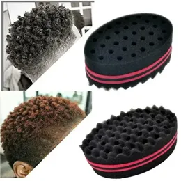 Ovale Doppelseiten Magic Twist Haarbürste Schwamm Pinsel für natürliche Afro -Spulenwelle Dread Schwamm Pinsel Haare Zöpfe, die Haare flechten