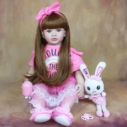BZDOLL 60cm Lifelike Reborn Baby Doll 24 inch Soft Silicone Neonatal Princess Baby Cute Girl Dressing Toy 240513
