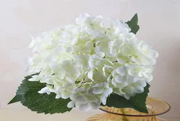 Kwiaty 300pcs 55 cm sztuczna hortensja głowica kwiat Fałszywa jedwabna pojedyncza prawdziwa hortensja 15 kolorów na ślub środkowe Hom2565697